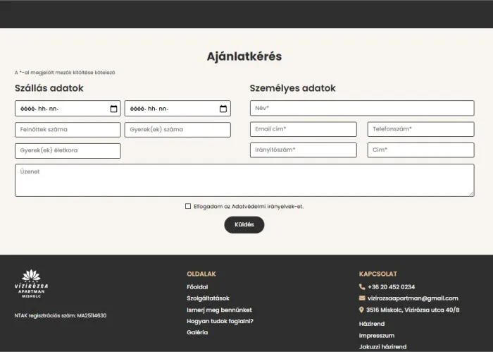 Szállodai ajánlat kérés - WN Sales